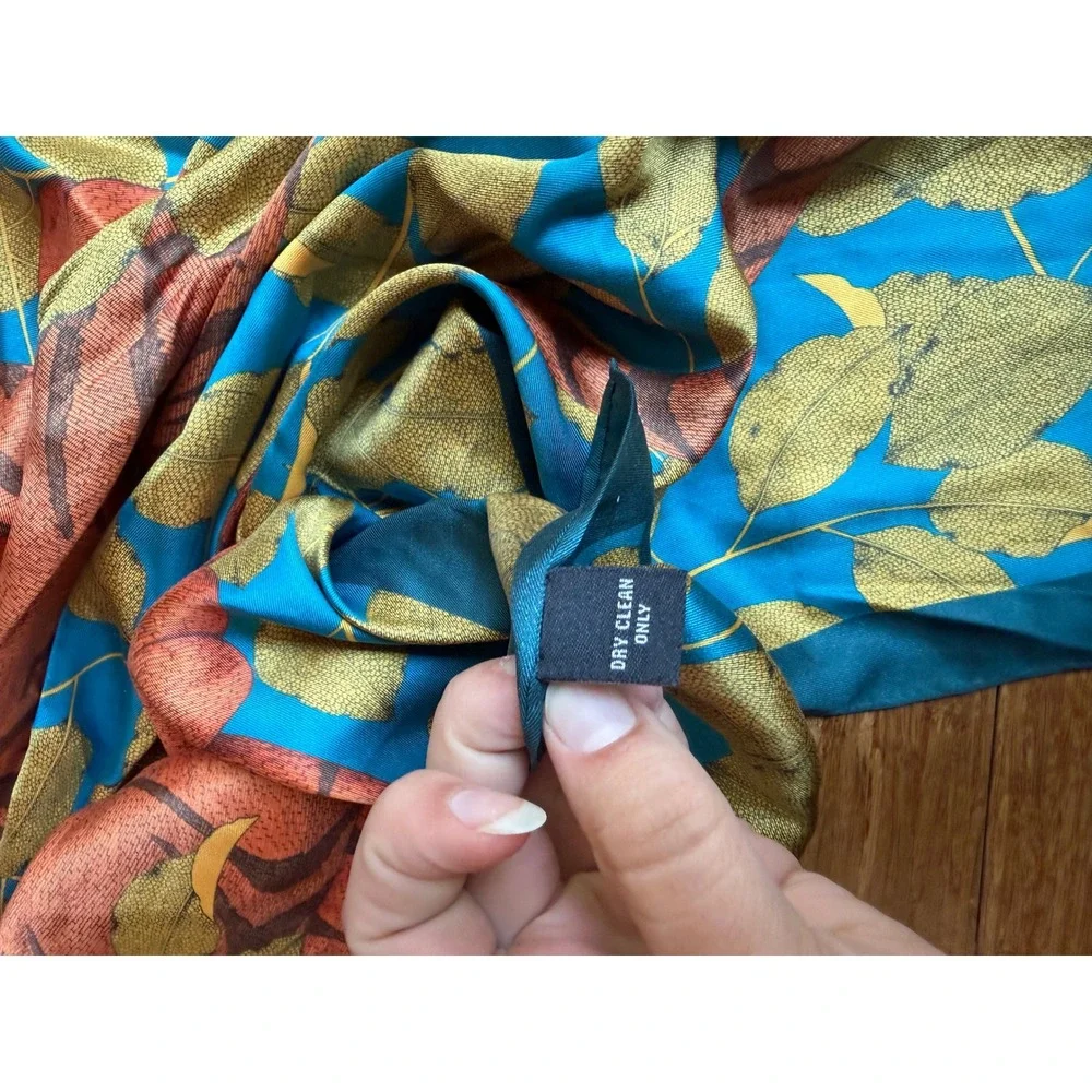 JIM THOMPSON Junglecore Sarari Silk Scarf Women Teal Tiger Twill Printed Scarf